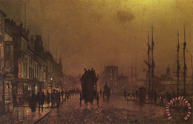 Glasgow Docks painting - John Atkinson Grimshaw Glasgow Docks Art Print