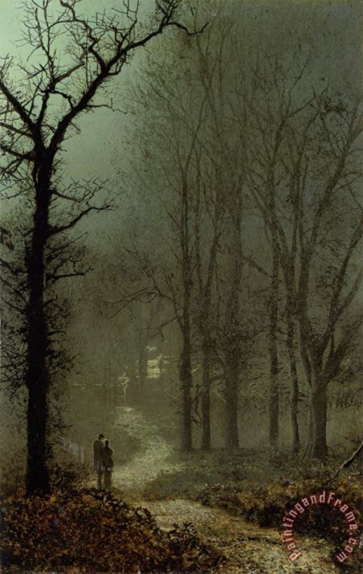 John Atkinson Grimshaw Lovers in a Wood Art Painting