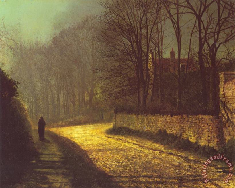The Lovers painting - John Atkinson Grimshaw The Lovers Art Print