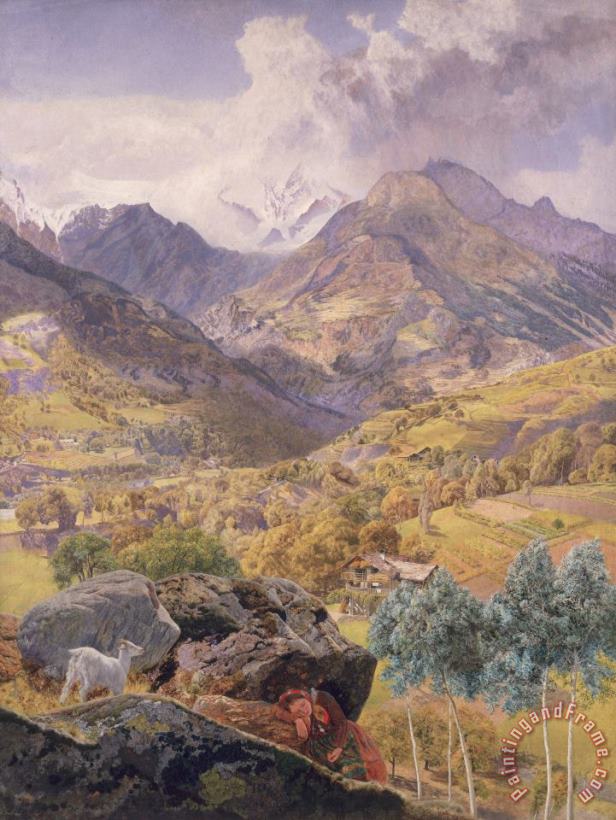The Val d'Aosta painting - John Brett The Val d'Aosta Art Print