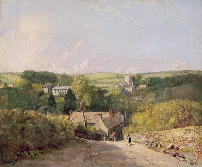 A View of Osmington Village with the Church and Vicarage painting - John Constable A View of Osmington Village with the Church and Vicarage Art Print