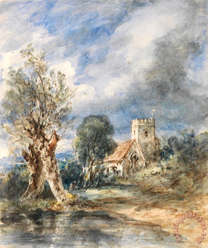 Stoke Poges Church painting - John Constable Stoke Poges Church Art Print
