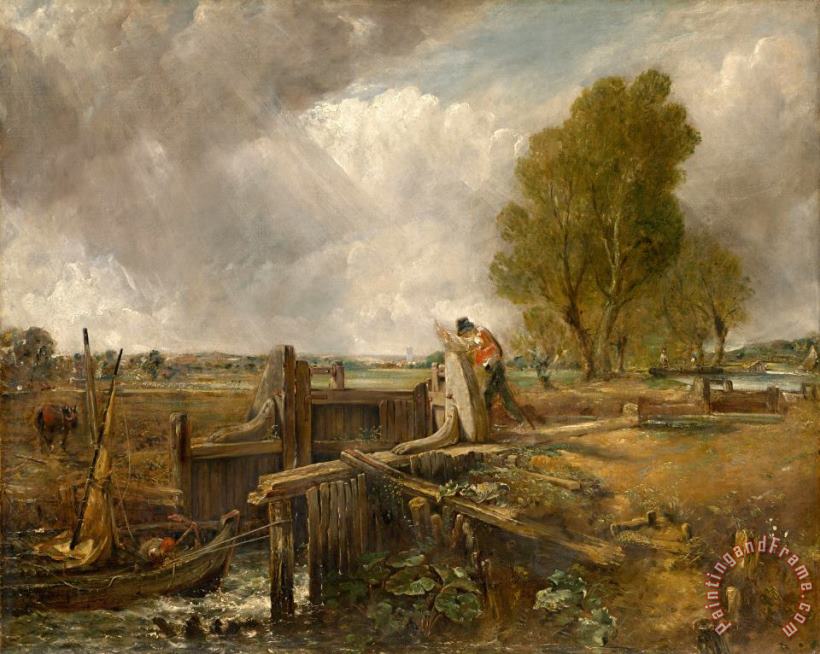 John Constable Study of a Boat Passing a Lock Art Painting