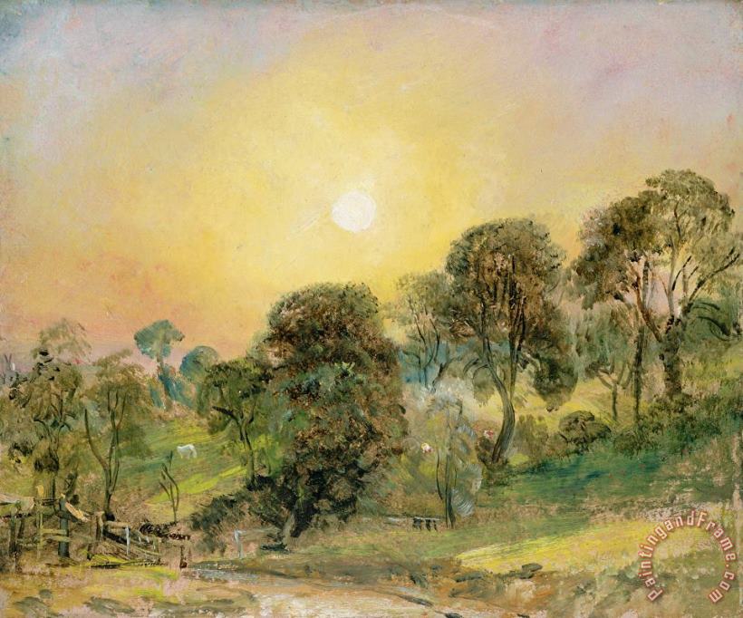 John Constable Trees on Hampstead Heath at Sunset Art Print