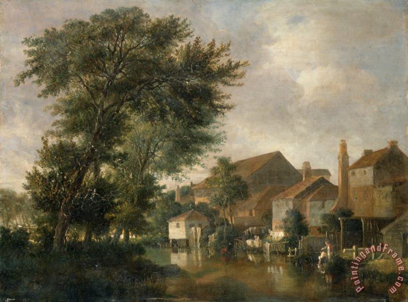 The River Wensum, Norwich painting - John Crome The River Wensum, Norwich Art Print