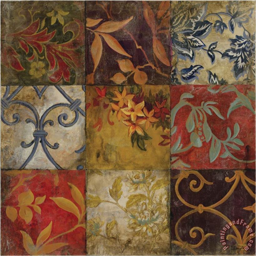 Floral Mosaic V painting - John Douglas Floral Mosaic V Art Print