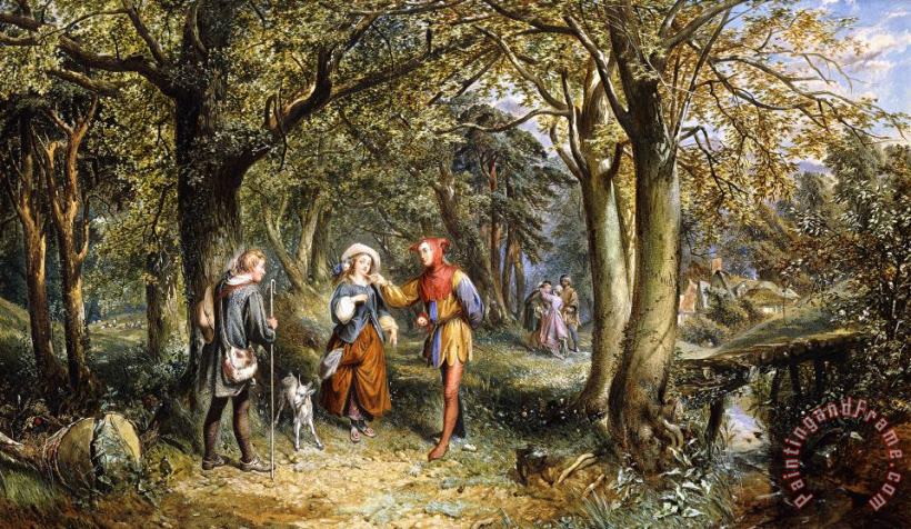 John Edmund Buckley A Scene From As You Like It Rosalind Celia And Jacques In The Forest Of Arden Art Print