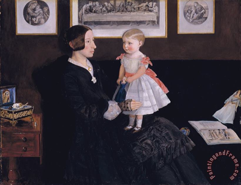 John Everett Millais Mrs James Wyatt Jr And Her Daughter Sarah Art Print
