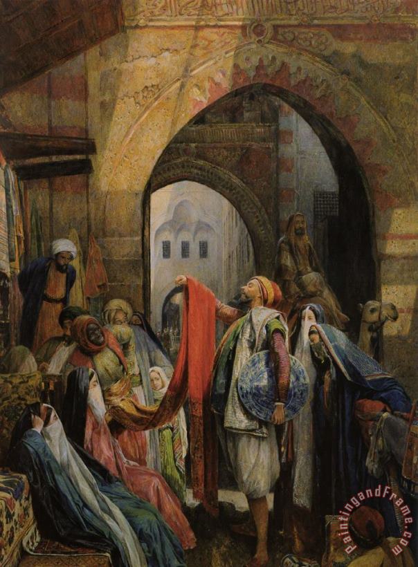 A Cairo Bazaar The Della 'l' painting - John Frederick Lewis A Cairo Bazaar The Della 'l' Art Print