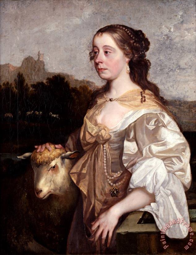 A Lady As a Shepherdess painting - John Greenhill A Lady As a Shepherdess Art Print