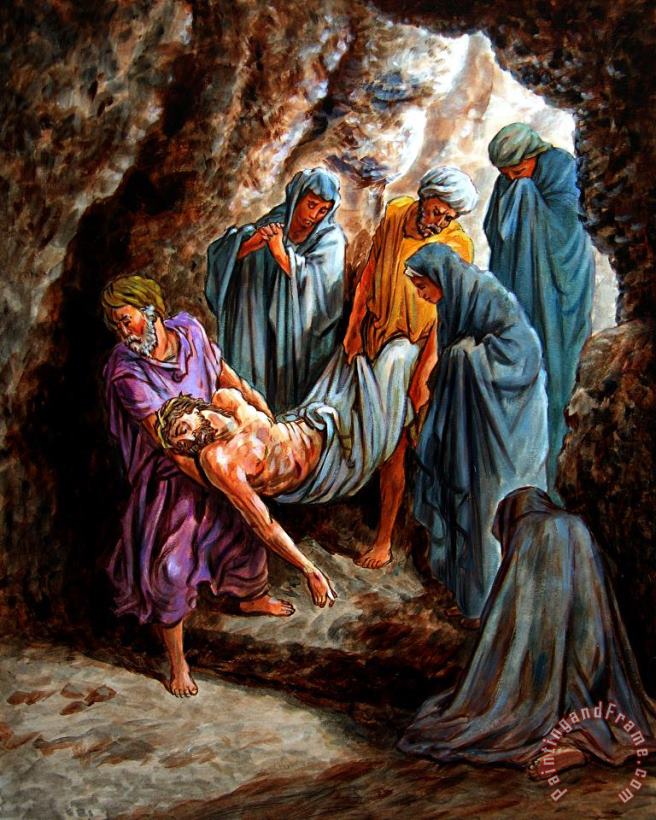 Jesus Burial painting - John Lautermilch Jesus Burial Art Print