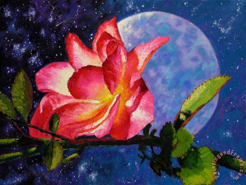 John Lautermilch Moonlight and Roses Art Print