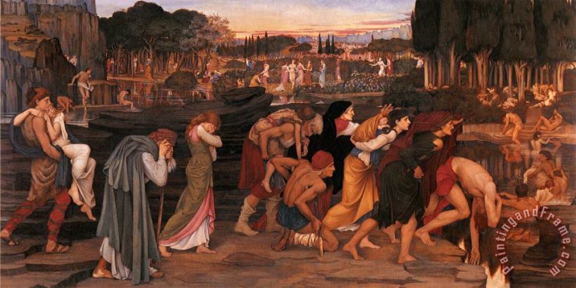 The Waters of Lethe by The Plains of Elysium painting - John Roddam Spencer Stanhope The Waters of Lethe by The Plains of Elysium Art Print
