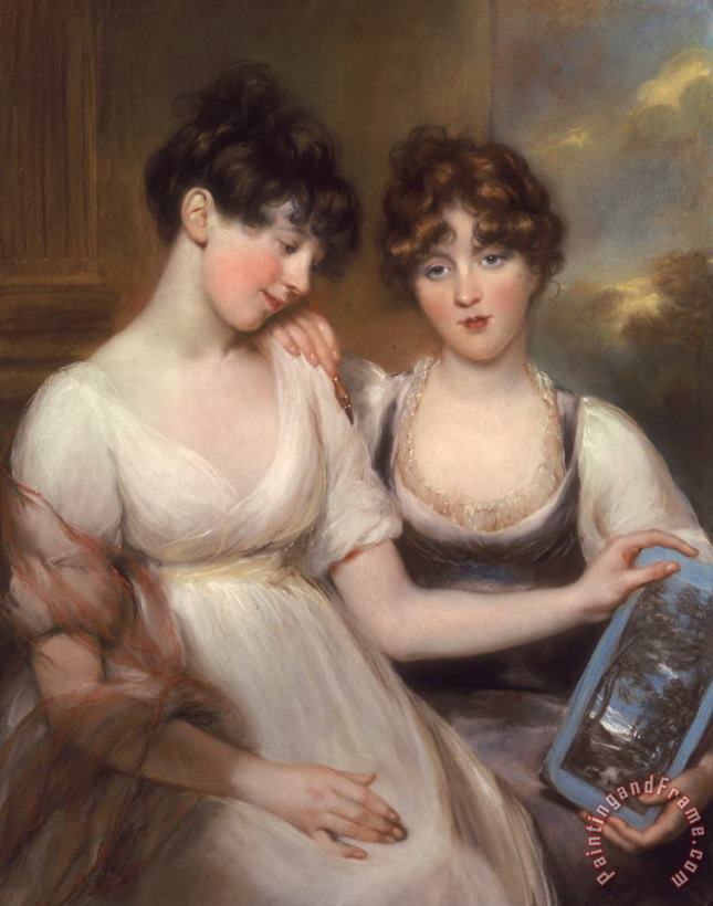 Portrait of Anne and Maria Russell painting - John Russell Portrait of Anne and Maria Russell Art Print