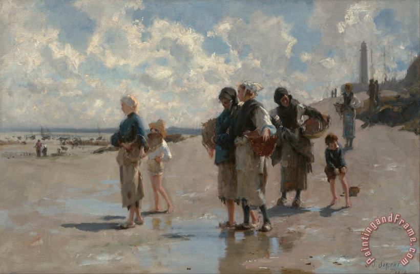 Fishing for Oysters at Cancale painting - John Singer Sargent Fishing for Oysters at Cancale Art Print