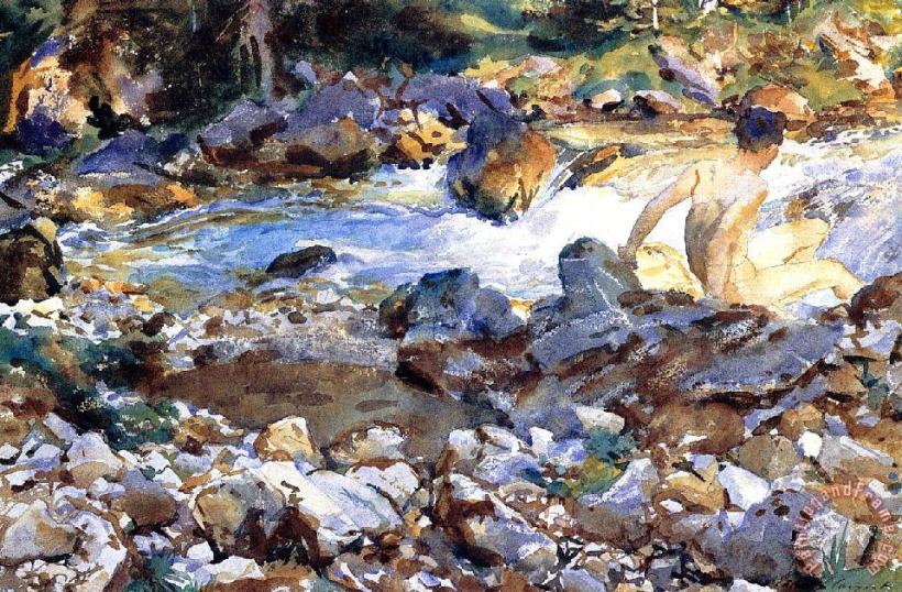 John Singer Sargent Mountain Stream Art Painting
