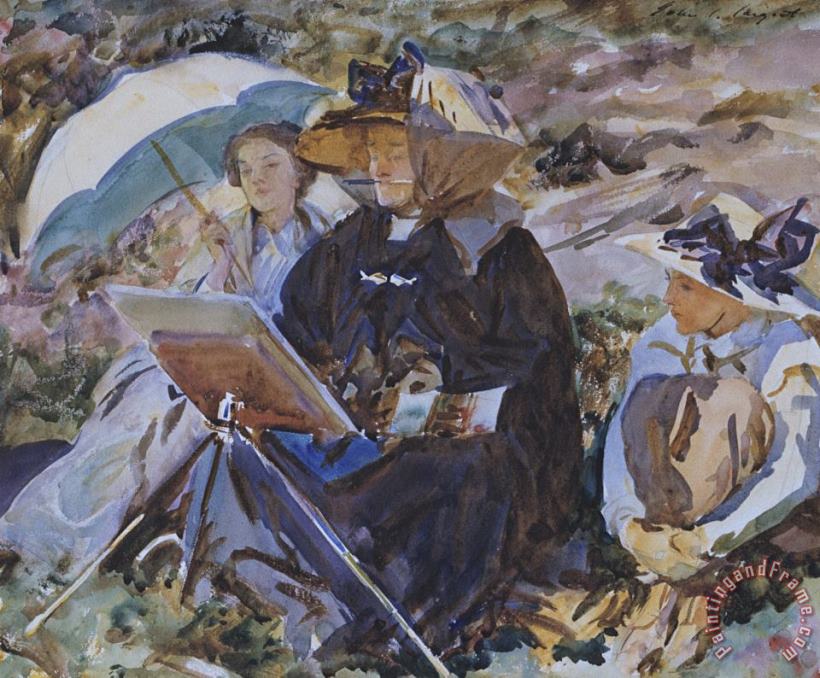 Simplon Pass: The Lesson painting - John Singer Sargent Simplon Pass: The Lesson Art Print