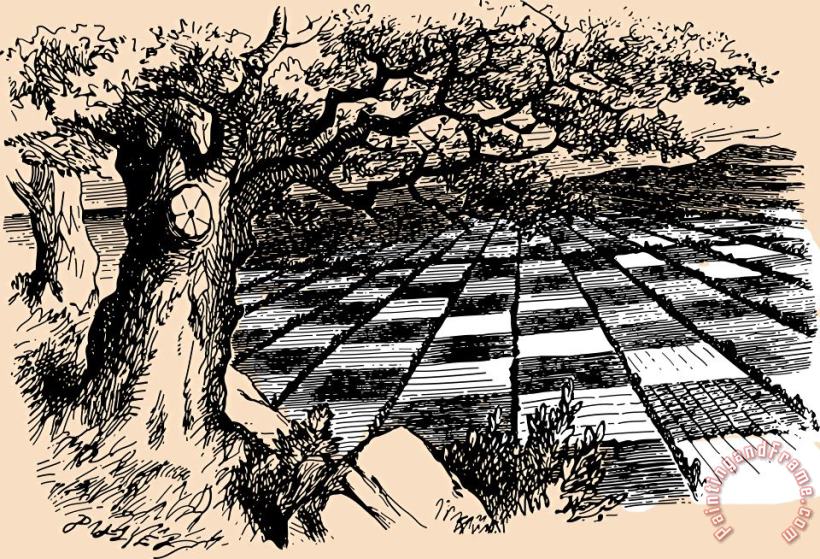 John Tenniel Chessboard Through The Looking Glass Art Print
