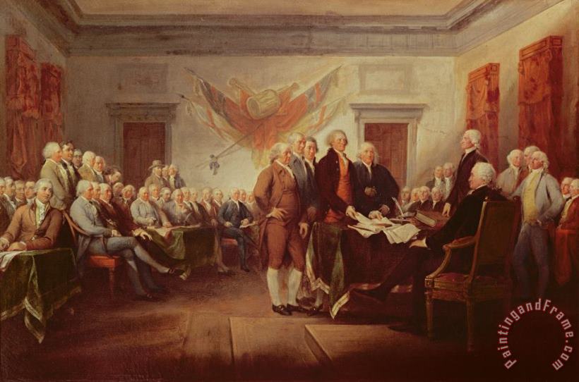 John Trumbull Signing the Declaration of Independence Art Painting