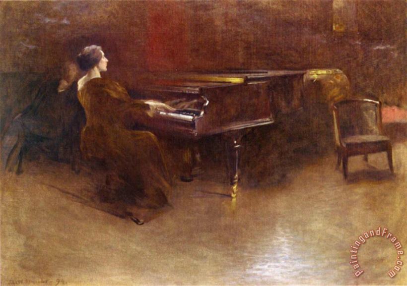 At The Piano painting - John White Alexander At The Piano Art Print
