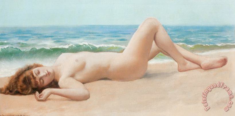 John William Godward Nude on The Beach Art Print