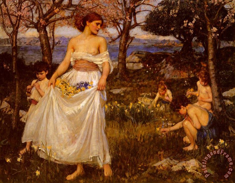 A Song of Springtime painting - John William Waterhouse A Song of Springtime Art Print