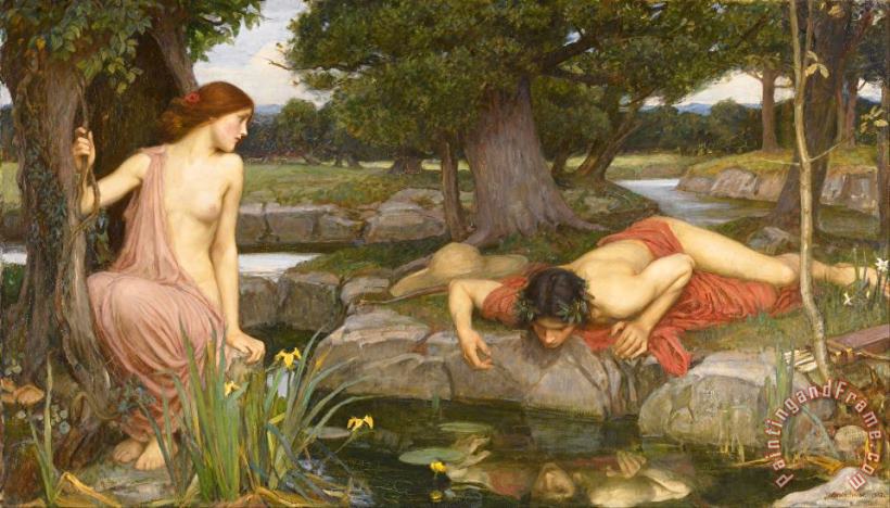 John William Waterhouse Echo And Narcissus Art Painting