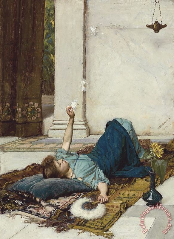 The White Feather Fan painting - John William Waterhouse The White Feather Fan Art Print