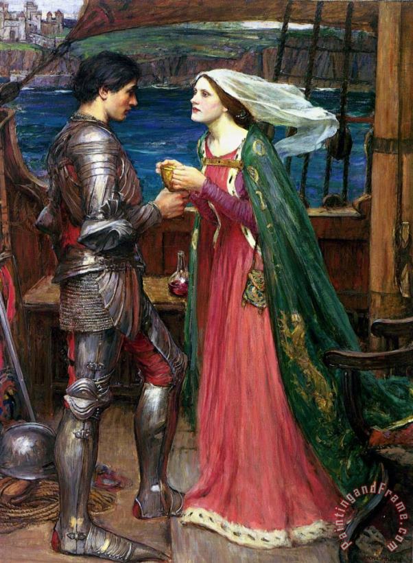 Tristan And Isolde with The Potion painting - John William Waterhouse Tristan And Isolde with The Potion Art Print