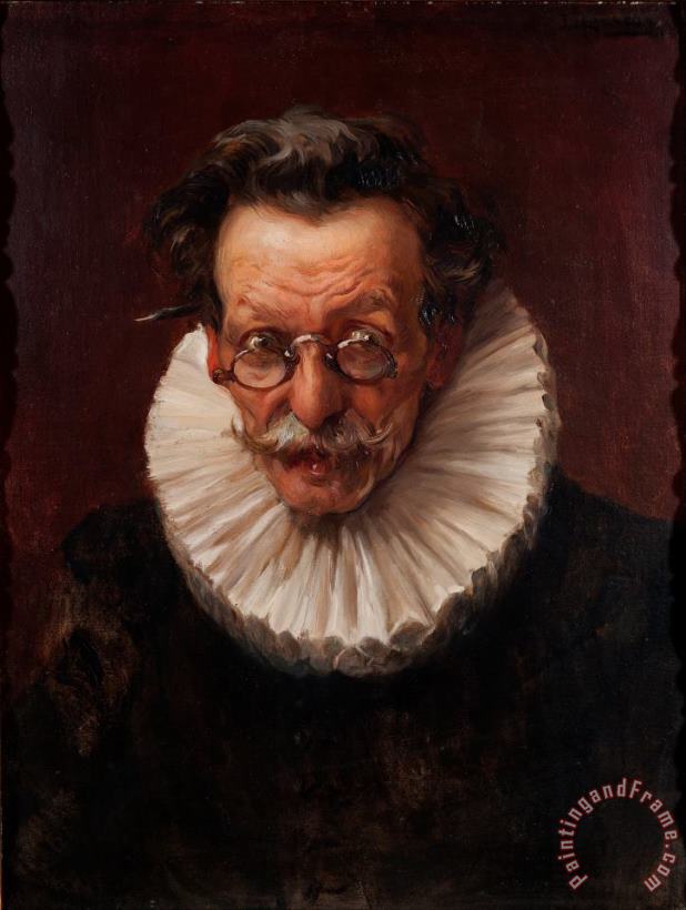 Jose Llaneces Portrait of an Elderly Man Dressed in The Style of The Reign of Philip IV Art Painting