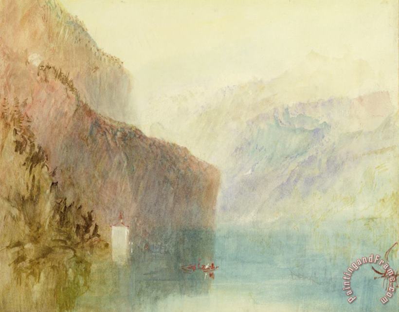 Tell's Chapel - Lake Lucerne painting - Joseph Mallord William Turner Tell's Chapel - Lake Lucerne Art Print