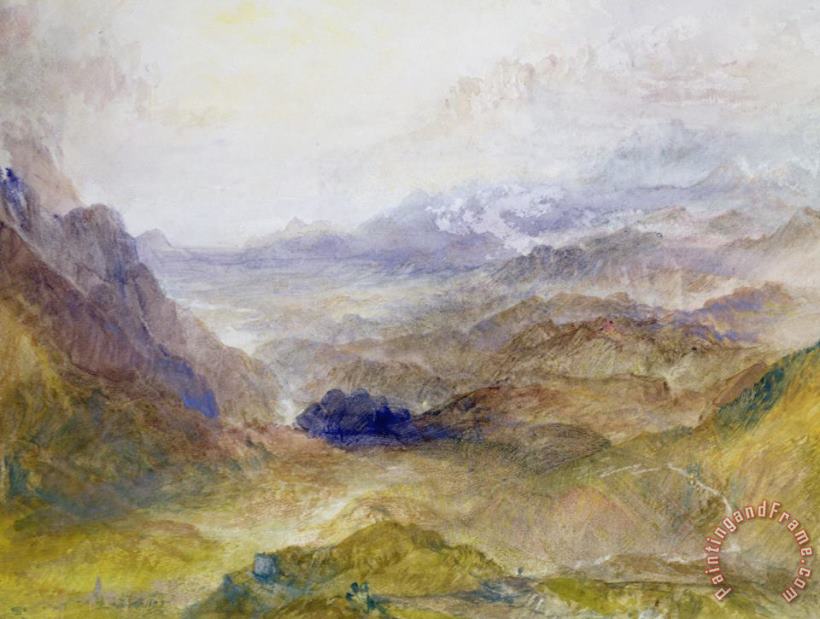 Joseph Mallord William Turner View Along An Alpine Valley Art Painting