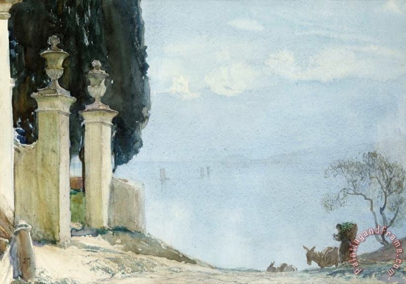 A Blue Day On Como painting - Joseph Walter West A Blue Day On Como Art Print