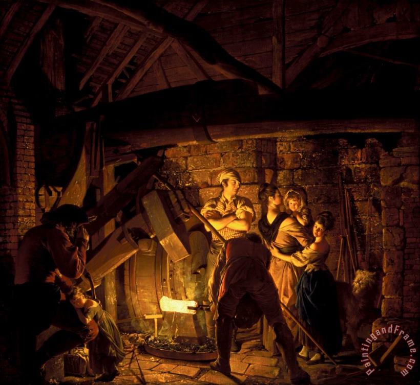An Iron Forge painting - Joseph Wright  An Iron Forge Art Print