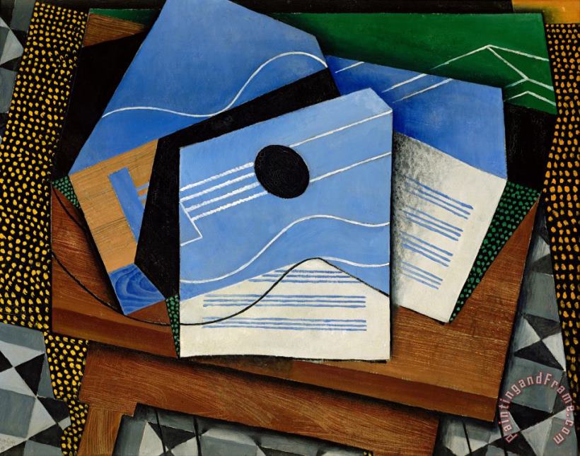 Guitar on a Table painting - Juan Gris Guitar on a Table Art Print