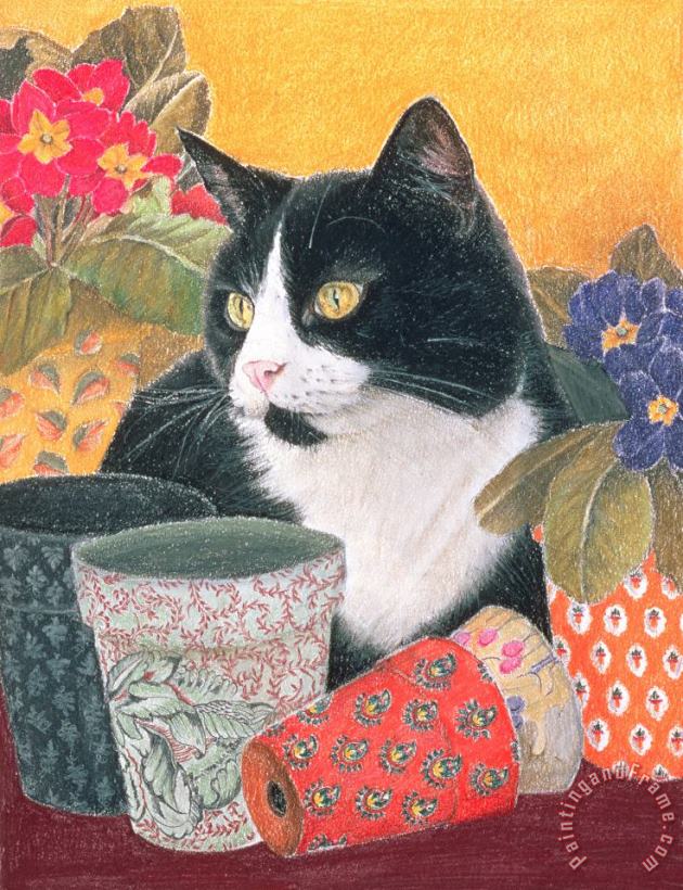 Judy Joel Bhajii And Flowerpots Art Painting