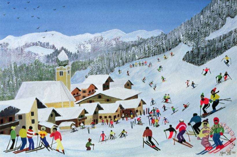 Ski Whizzz painting - Judy Joel Ski Whizzz Art Print
