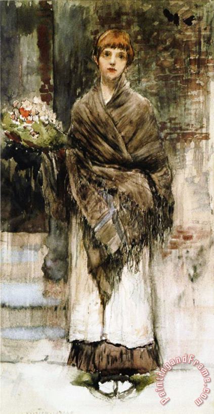 Jules Bastien Lepage Study for Marchande De Fleurs a Londre Art Painting