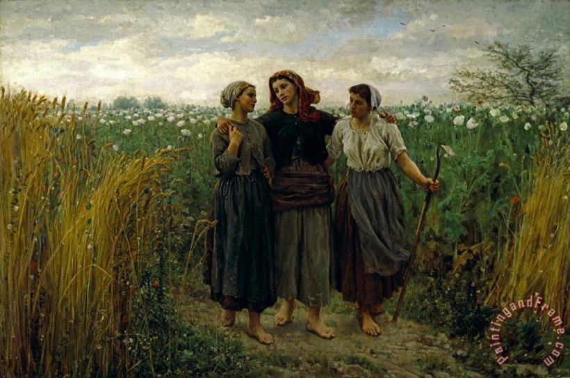 Returning From The Fields painting - Jules Breton Returning From The Fields Art Print