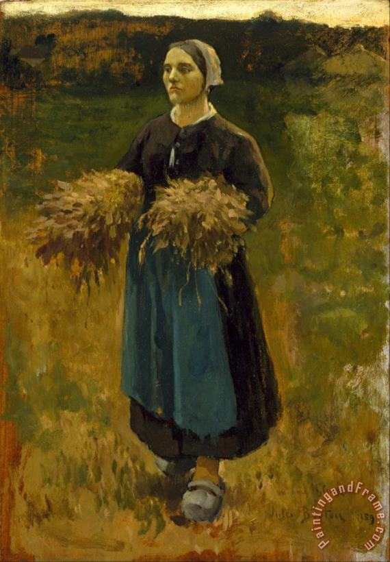 The Gleaner painting - Jules Breton The Gleaner Art Print