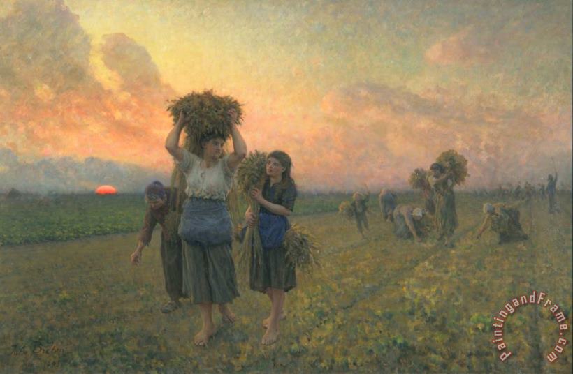 Jules Breton The Last Gleanings Art Painting