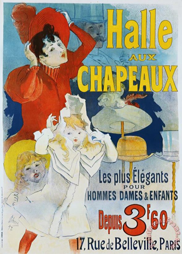 Jules Cheret Halle Aux Chapeaux Poster Art Painting