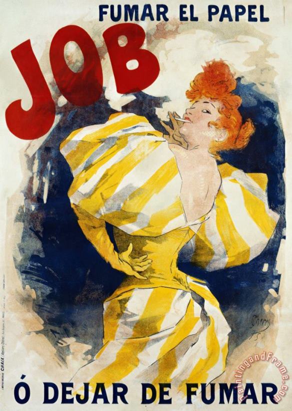 Jules Cheret O' Dejar De Fumar Cigar Advertisement Poster Art Painting