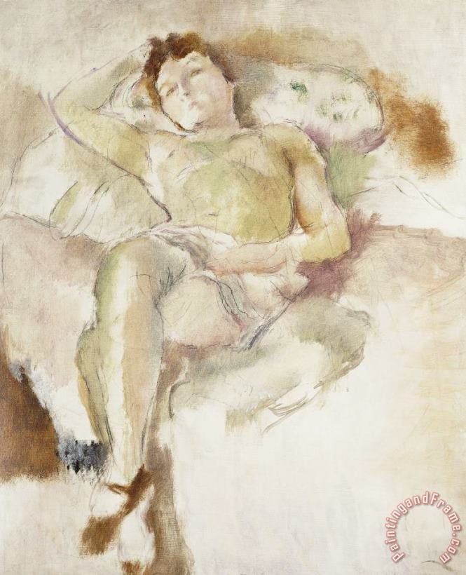 Bobette Lying Down Bobette Allongee painting - Jules Pascin Bobette Lying Down Bobette Allongee Art Print