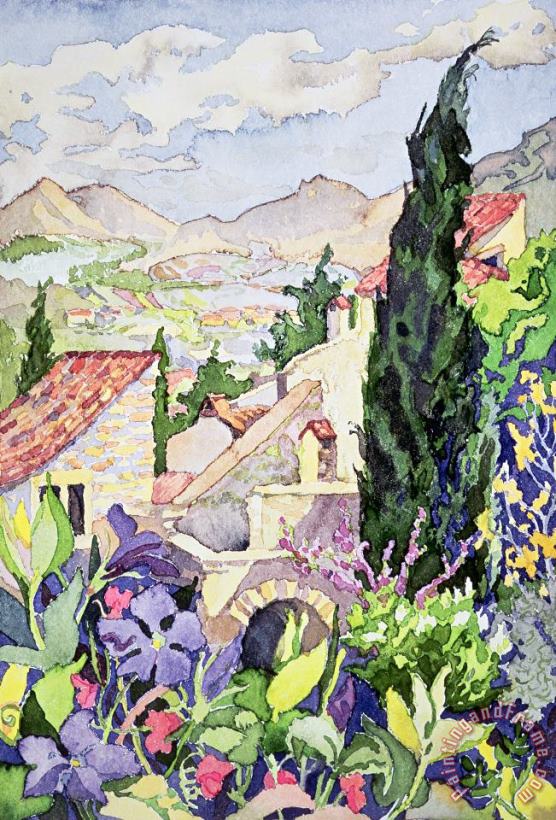 The Old Town Vaison painting - Julia Gibson The Old Town Vaison Art Print
