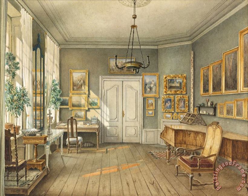 Julius Eduard Wilhelm Helfft The Music Room of Fanny Hensel (nee Mendelssohn) Art Print