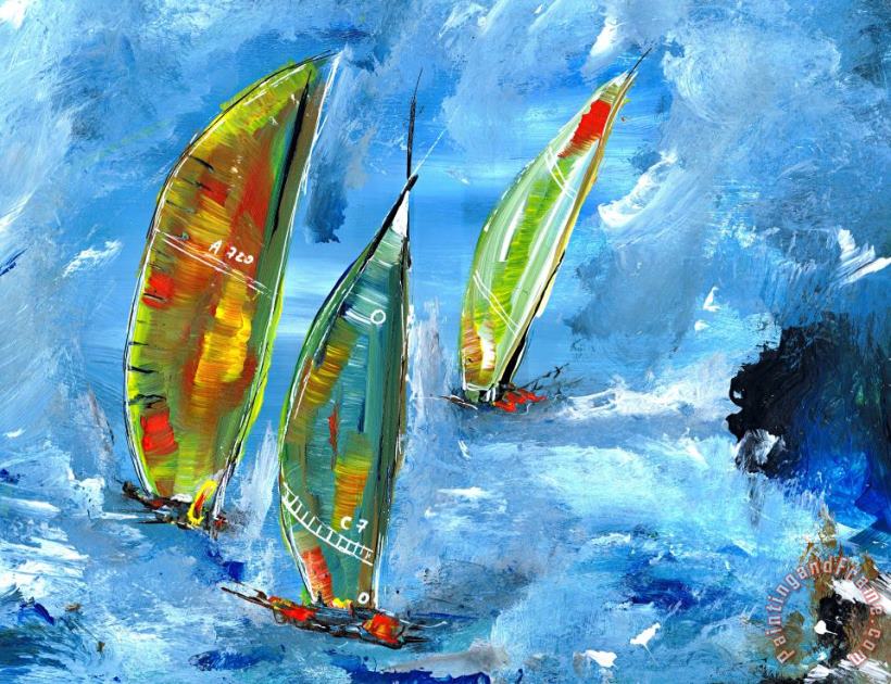 Sailing painting - Katarina Niksic Sailing Art Print