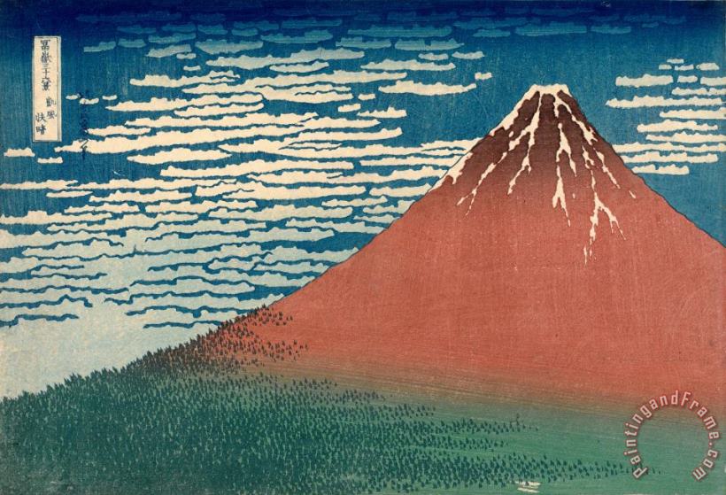 Katsushika Hokusai Fine Wind, Clear Weather Art Painting