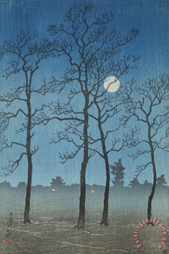 Winter Moonlight (toyamanohara), From The Series Twelve Subjects of Kyoto painting - Kawase Hasui Winter Moonlight (toyamanohara), From The Series Twelve Subjects of Kyoto Art Print