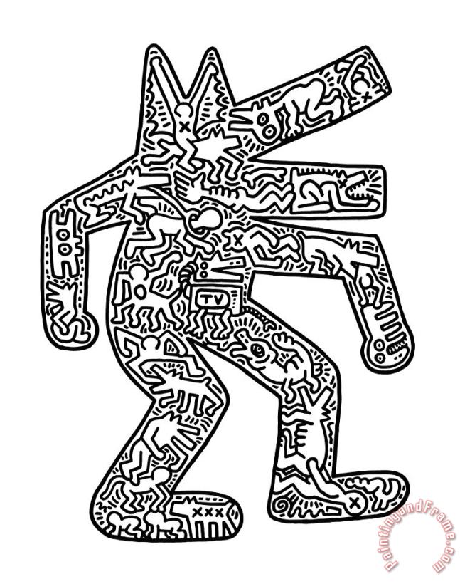 Keith Haring Dog 1985 Art Painting